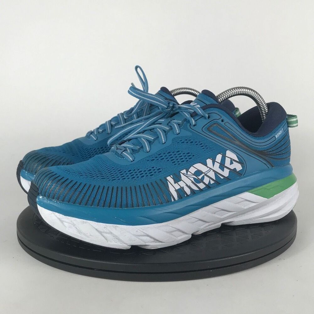 Hoka One One Bondi 7 Blue Athletic Running Shoes 1110518 BMMO Men’s Size 8.5